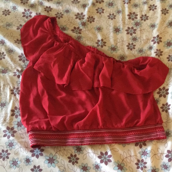 Candie's Tops - Candies Red Women’s Crop Top - One Shoulder